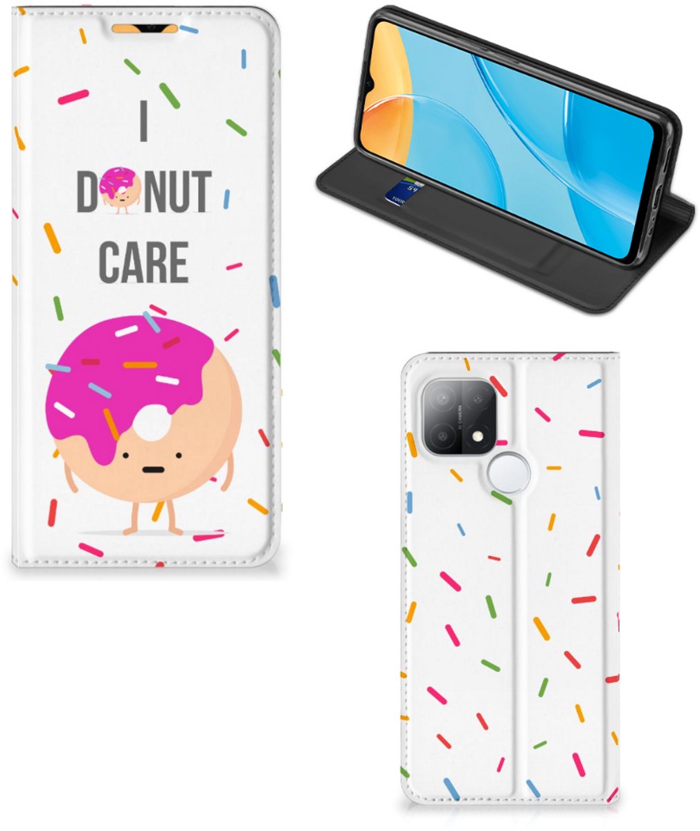 OPPO A15 Flip Style Cover Donut Roze