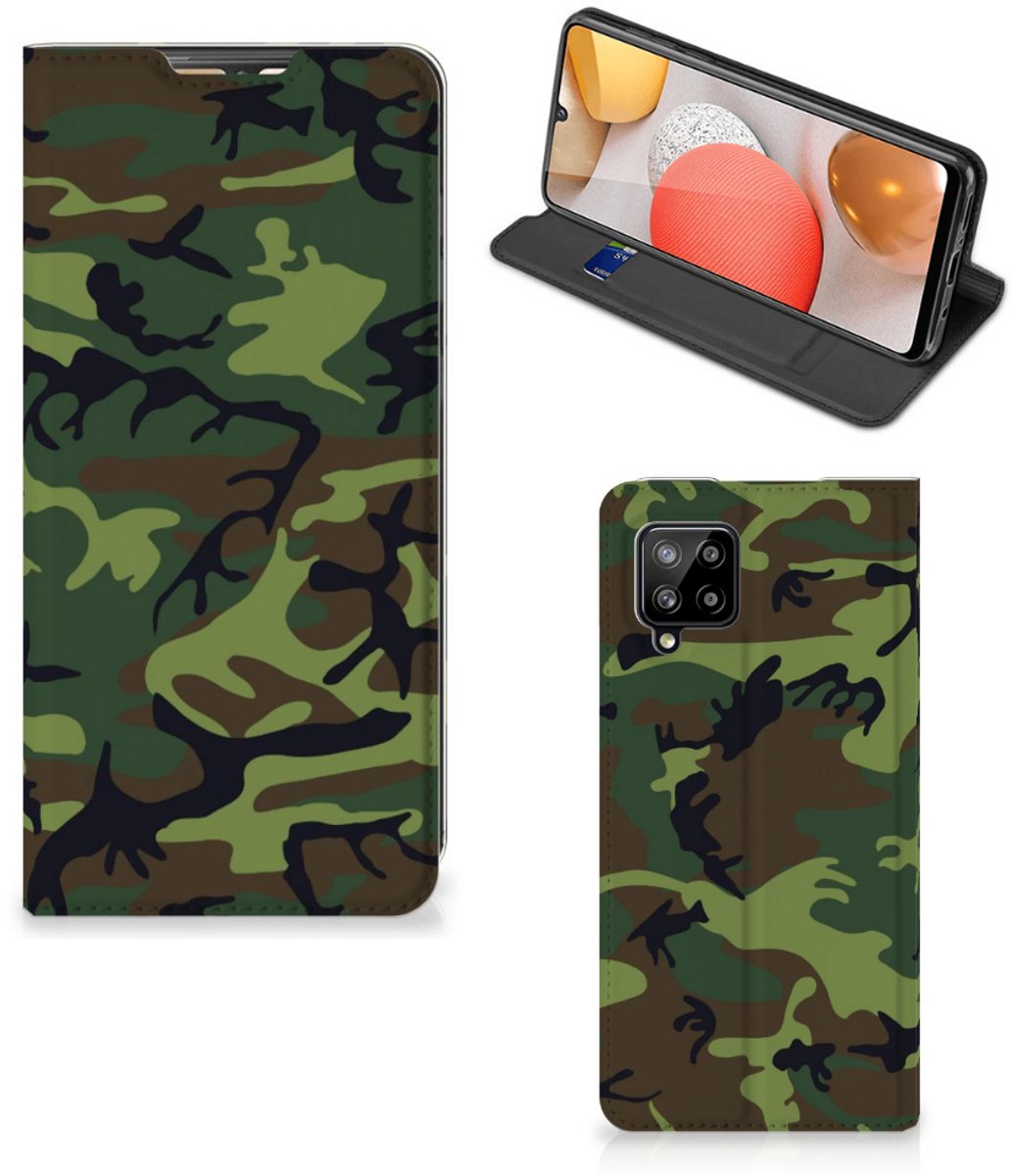 Samsung Galaxy A42 Hoesje met Magneet Army Dark