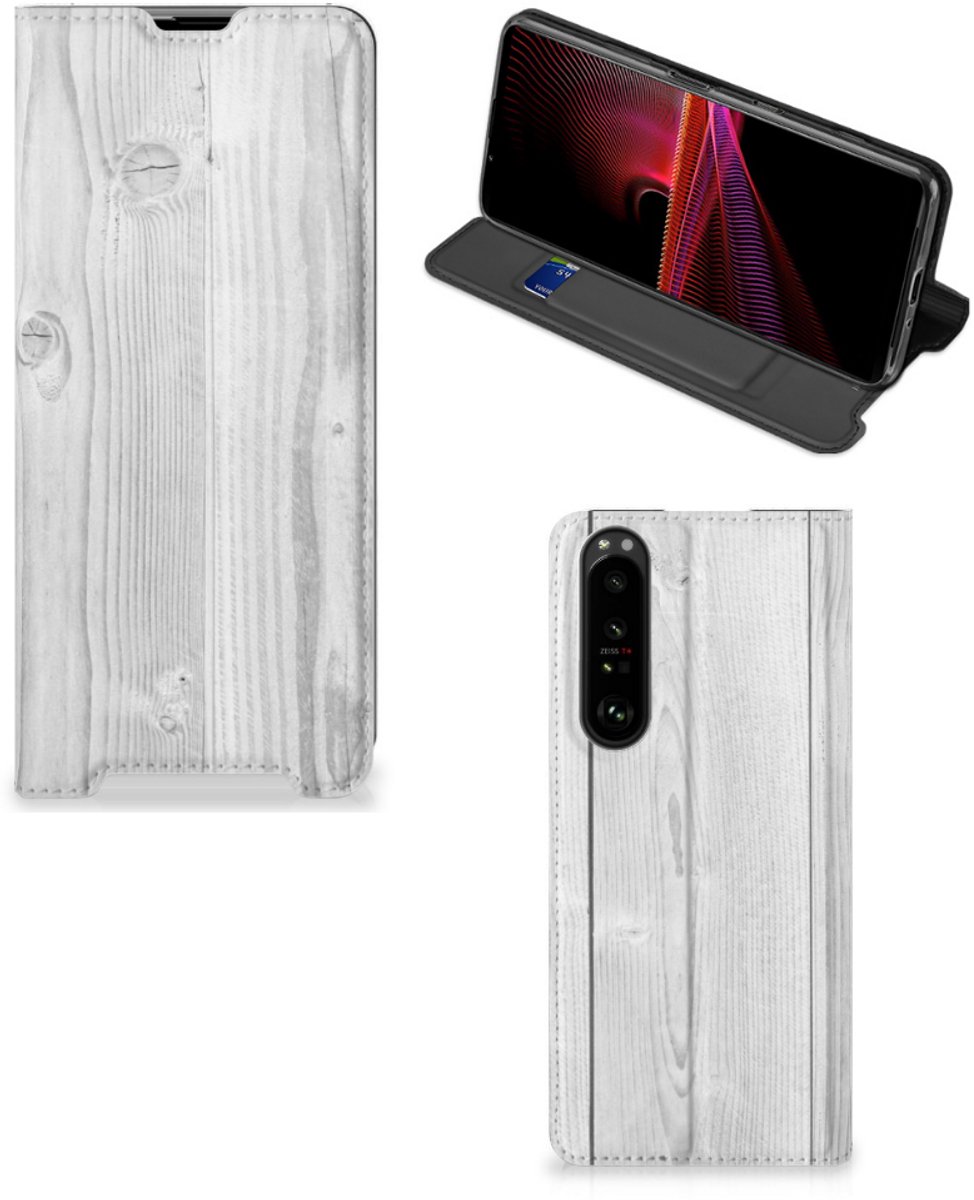Sony Xperia 1 III Book Wallet Case White Wood