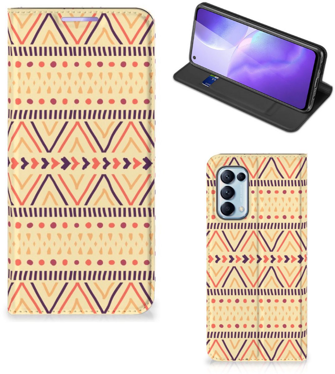 OPPO Find X3 Lite Hoesje met Magneet Aztec Yellow