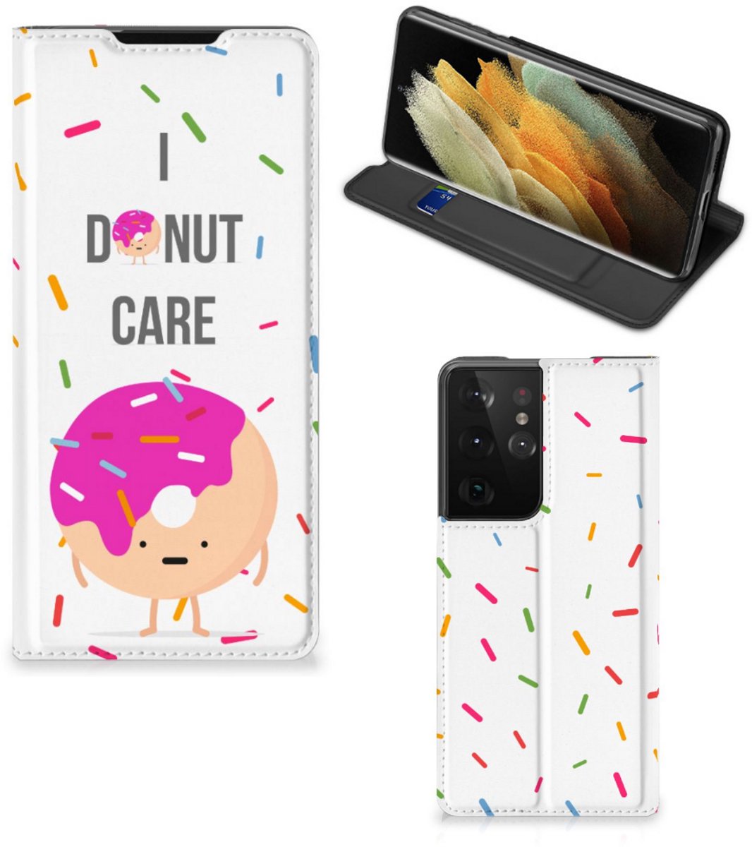 Samsung Galaxy S21 Ultra Flip Style Cover Donut Roze