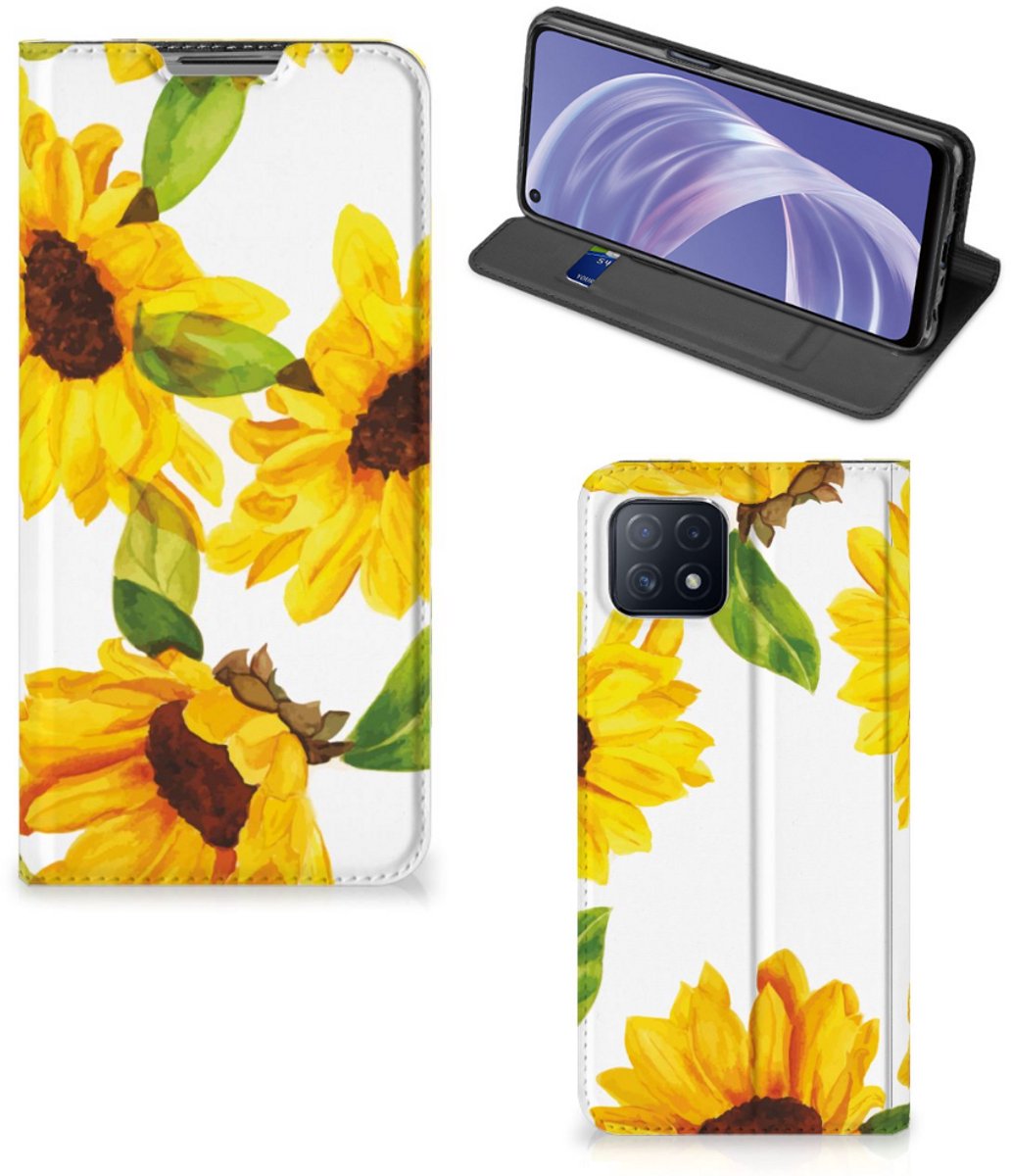 Smart Cover voor OPPO A73 5G Zonnebloemen