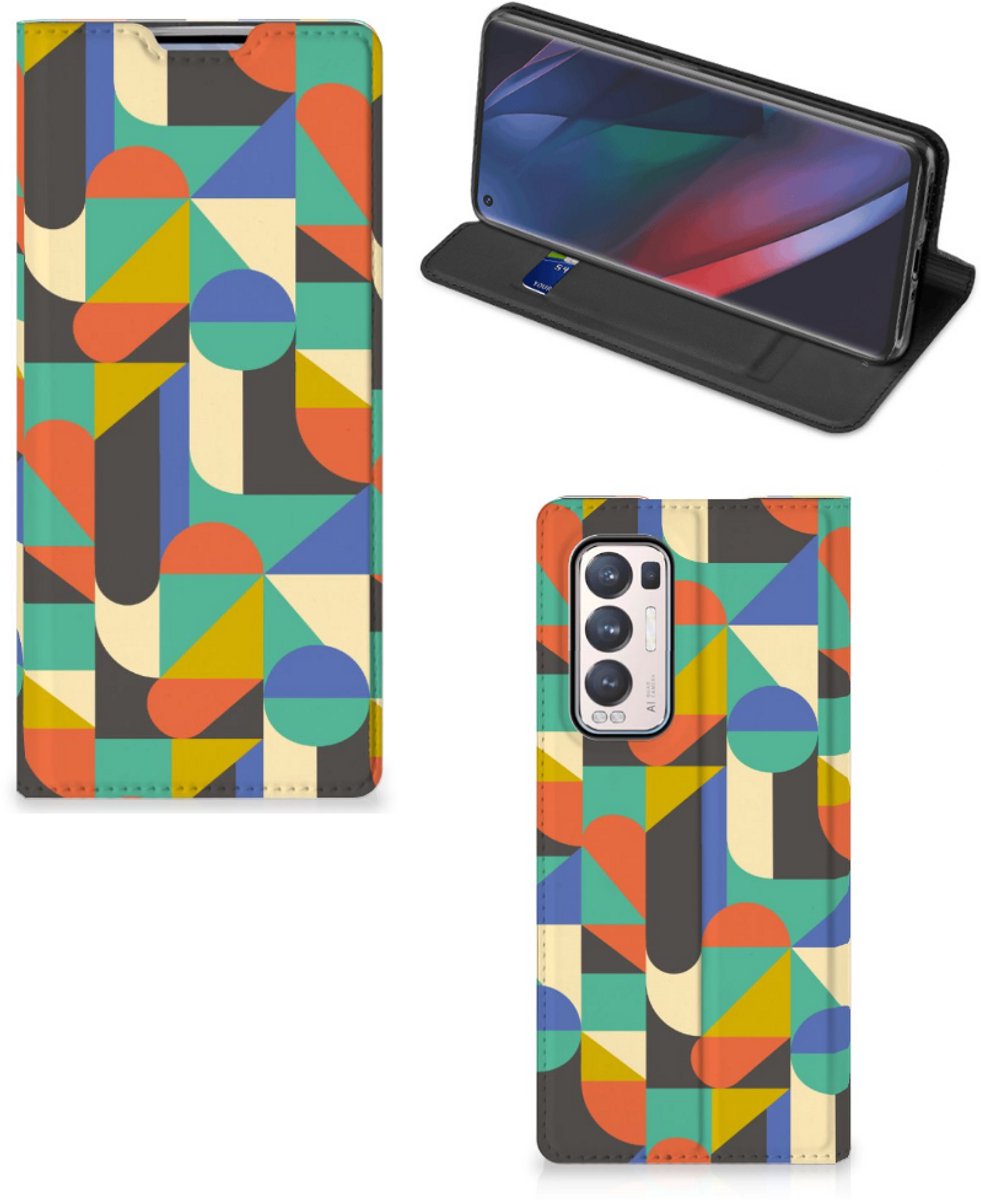 OPPO Find X3 Neo Hoesje met Magneet Funky Retro