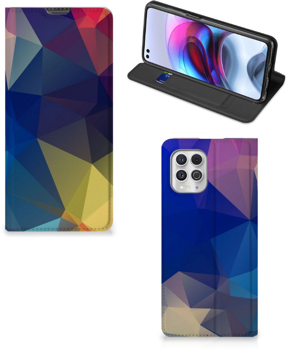 Motorola Moto G100 Stand Case Polygon Dark