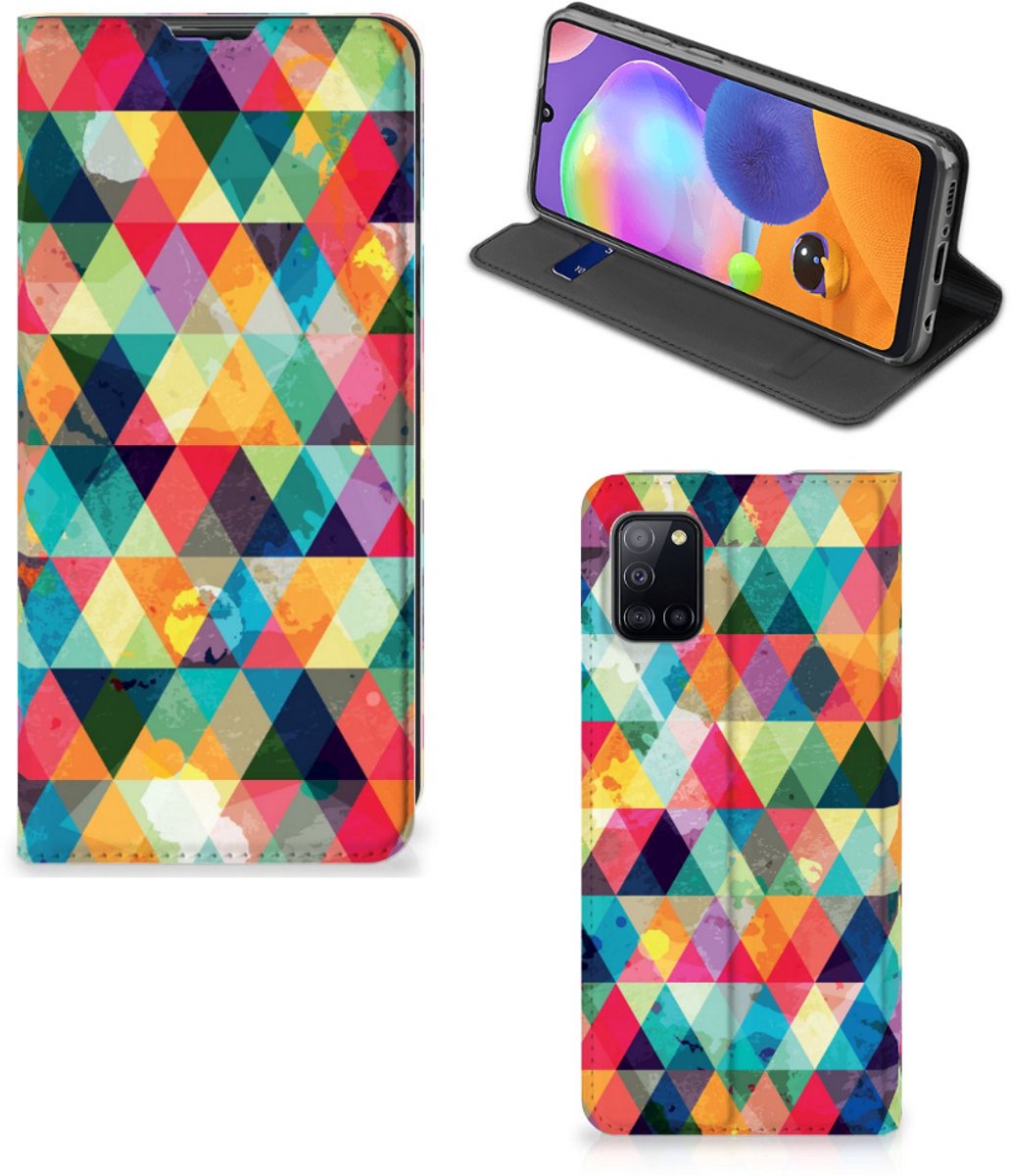 Samsung Galaxy A31 Hoesje met Magneet Geruit