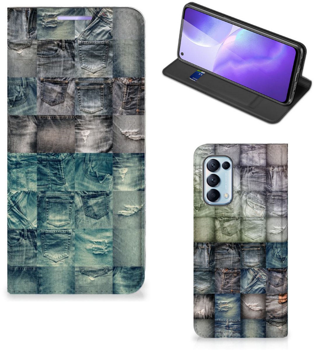 Hippe Standcase OPPO Find X3 Lite Spijkerbroeken
