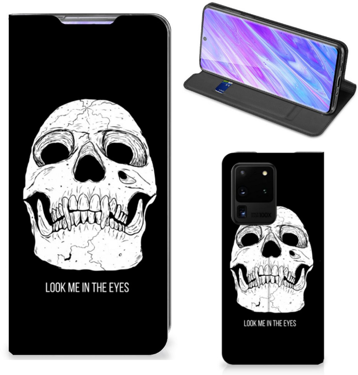 Mobiel BookCase Samsung Galaxy S20 Ultra Skull Eyes