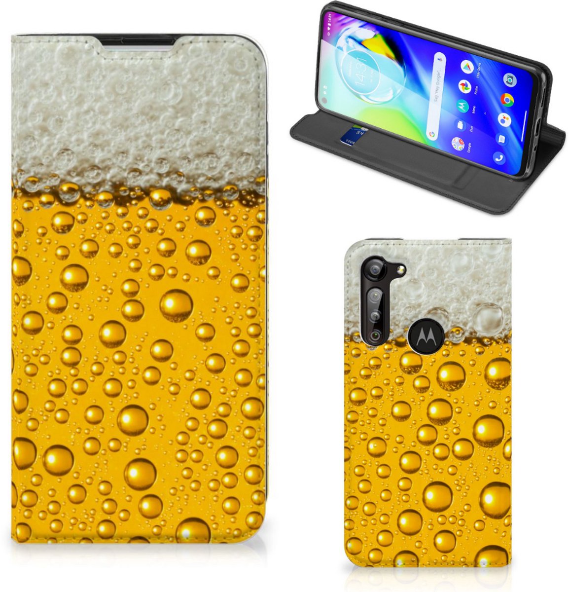 Standcase Hoesje voor Motorola Moto G8 Power Flip Style Cover Bier