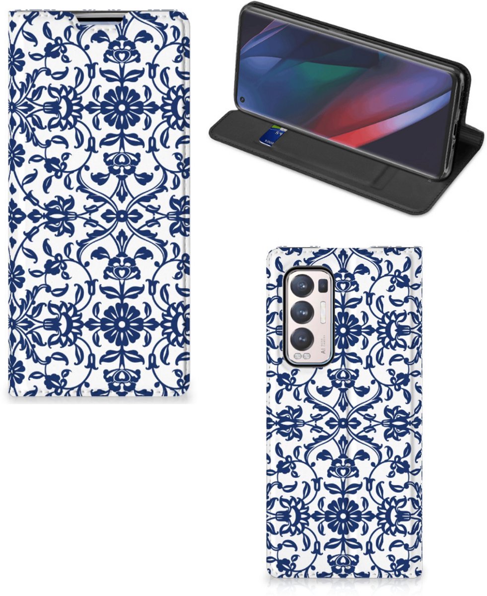 OPPO Find X3 Neo Smart Cover Flower Blue