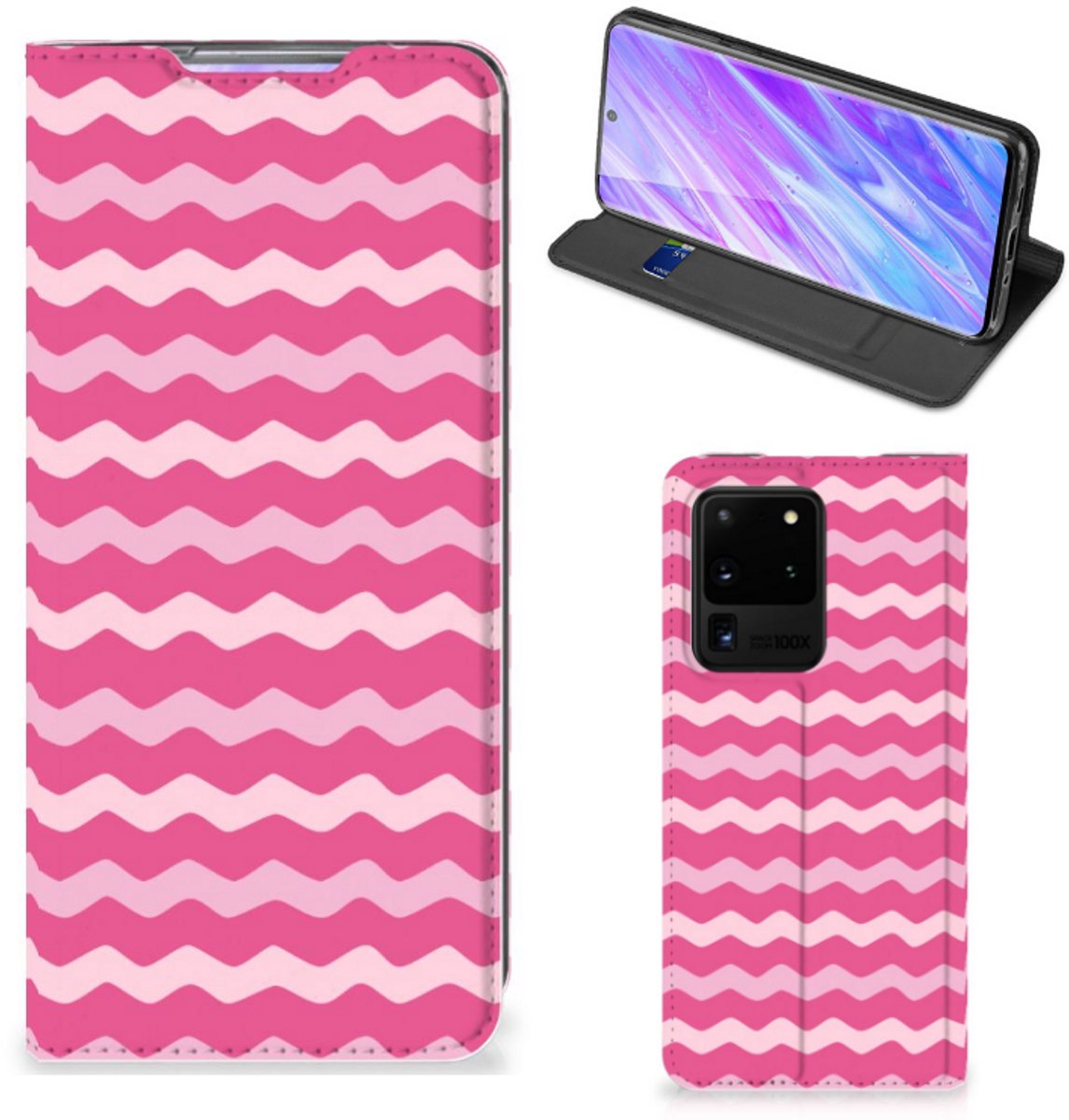 Samsung Galaxy S20 Ultra Hoesje met Magneet Waves Pink