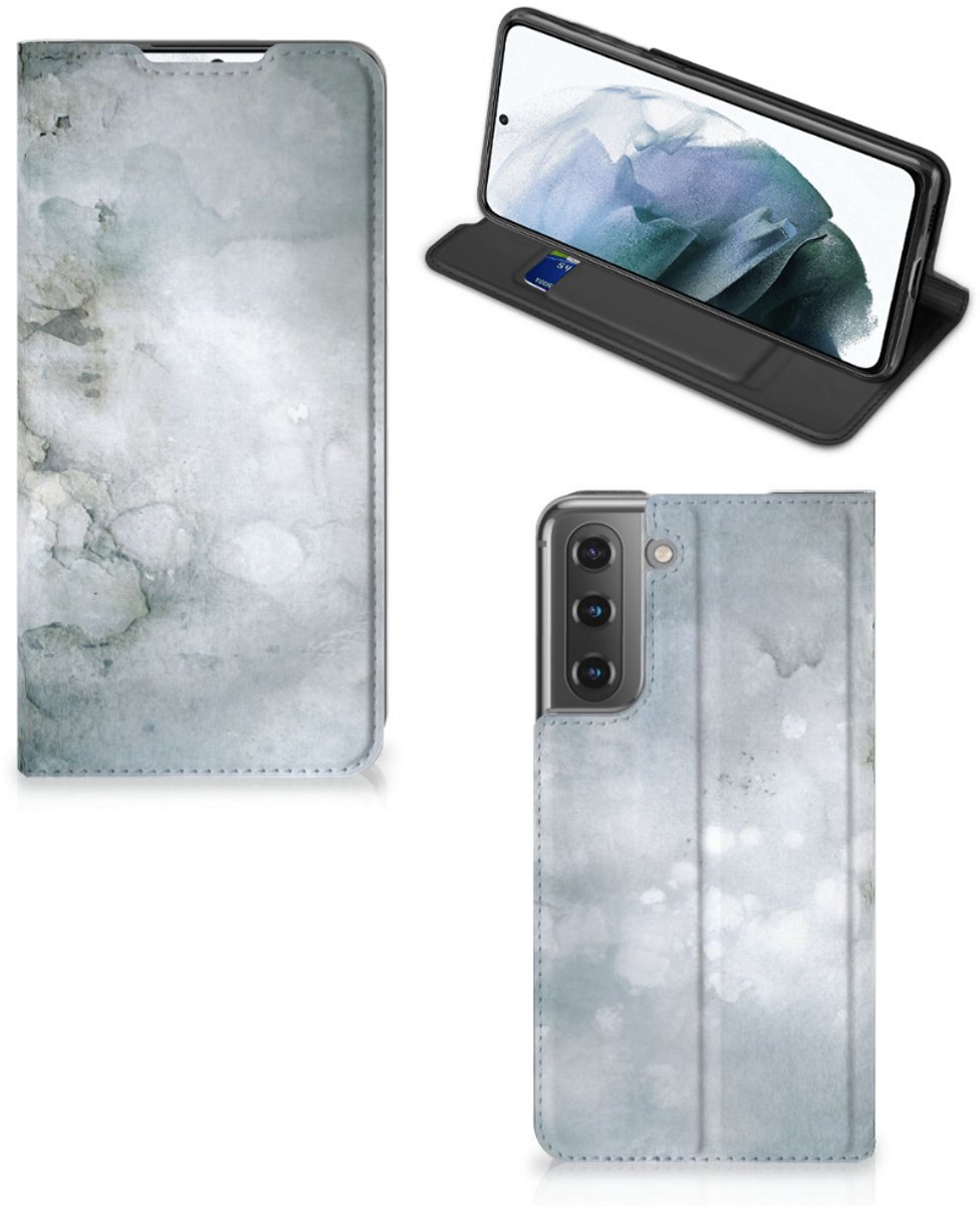 Bookcase Samsung Galaxy S21 FE Painting Grey
