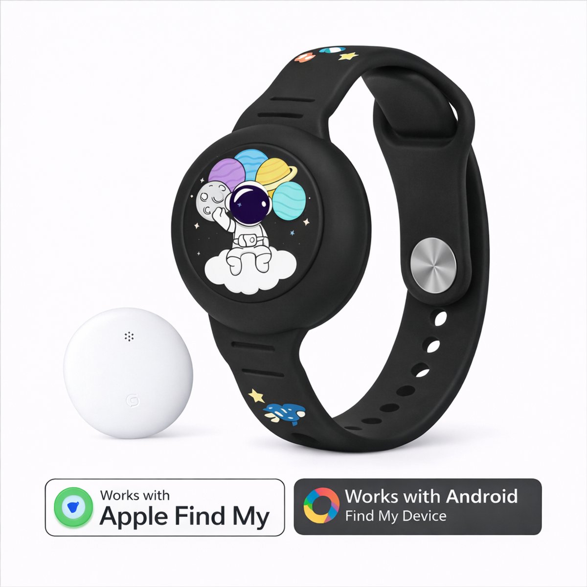 Kinder horloge - Locatie Tracker - Werkt met Android Find My Hub- Armband inclusief tracker - GPS armband - Waterdicht