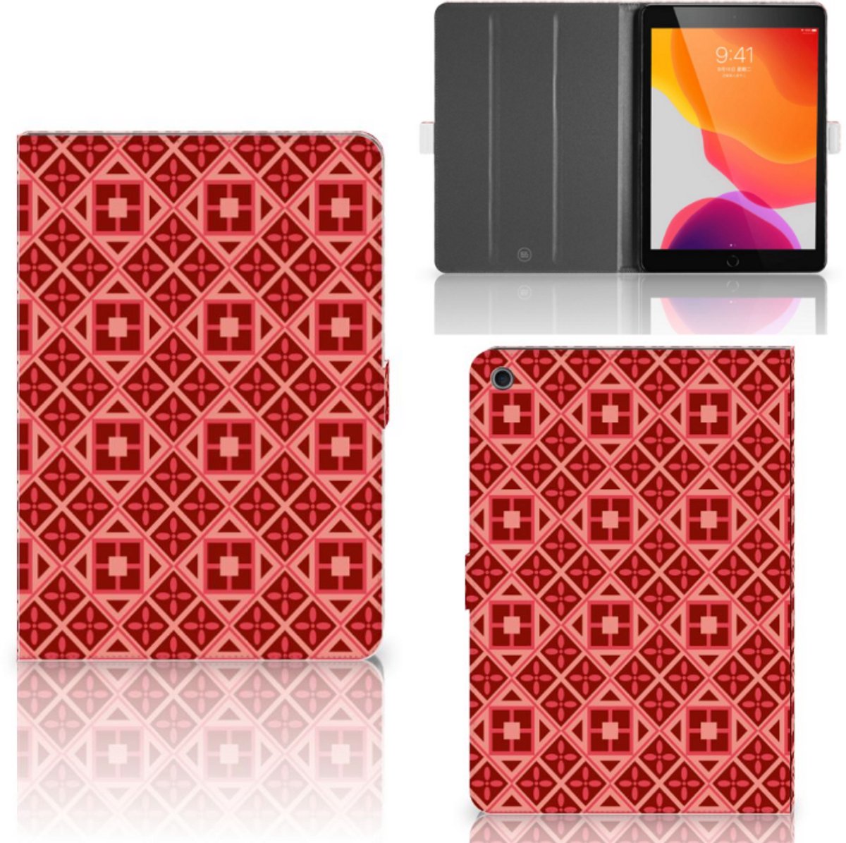 iPad 10.2 2019 | iPad 10.2 2020 | 10.2 2021 Tablet Hoes Batik Rood