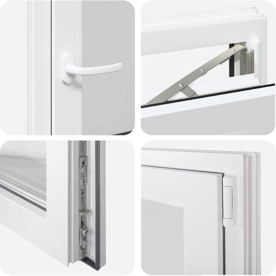 vidaXL - Kelderraam - RISOR - Wit - 60 - x - 100 - cm - PVC - en - Glas ...