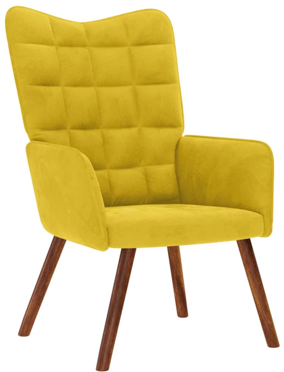 vidaXL Relaxstoel - fluweel - geel