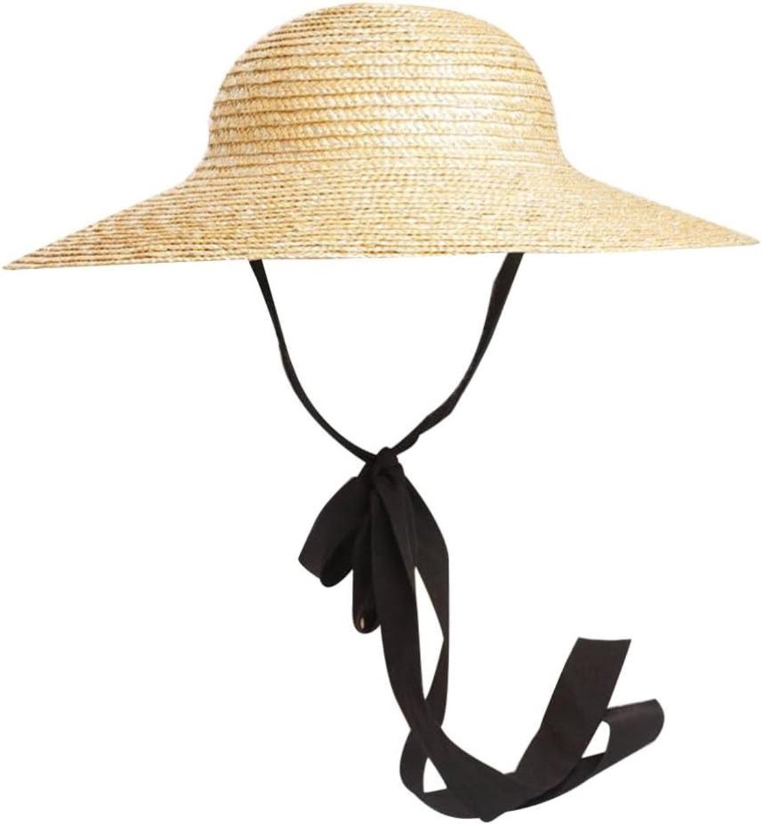 Kinder Zomerhoed - Strohoed Meisjes - Bescherming tegen zon - Brede rand - 58 cm hoofdomtrek - Khaki
