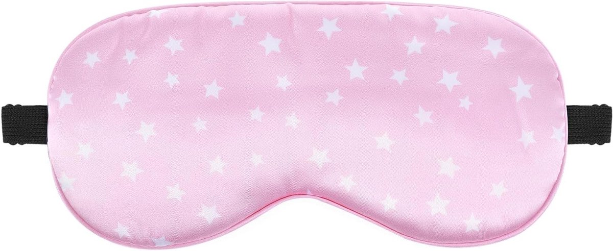 Zijde Slaapmasker met Verstelbare Band - Comfortabel en Zacht Oogmasker voor Verbeterde Slaapkwaliteit, Lichtblokkering en Ontspanning (Roze)