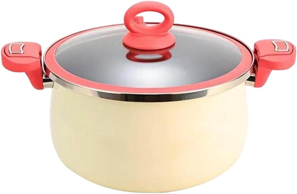 Kookpan Dubbele Handgreep - Stoofpan Soepmaker - Langzaam Garen - Warmteverdeling Coating - 31 cm Breed - Zwart