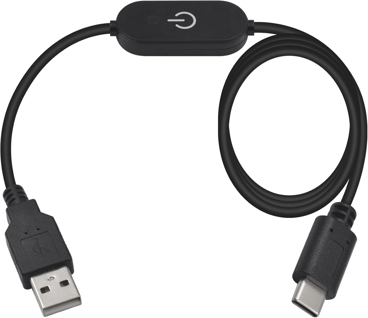 USB naar USB-C Verlengkabel met Touch Dimmer Schakelaar (1 Meter) - Oplaadkabel met Aan/Uit Functie