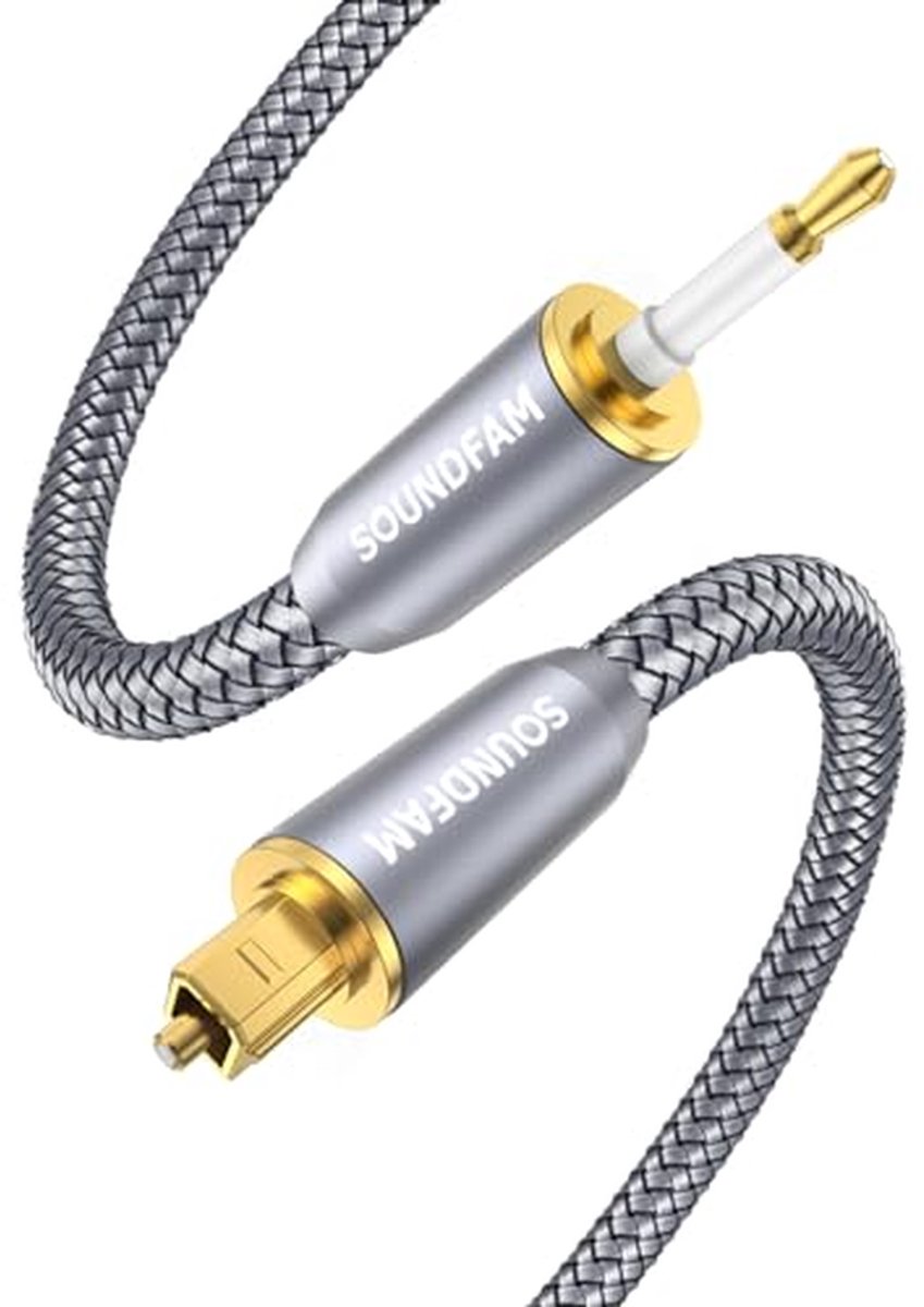 1m Mini Toslink Optical Audio Kabel - 3.5mm naar TOSLINK Digitale Fibre Kabel voor Geluidsystemen en Chromecast Audio