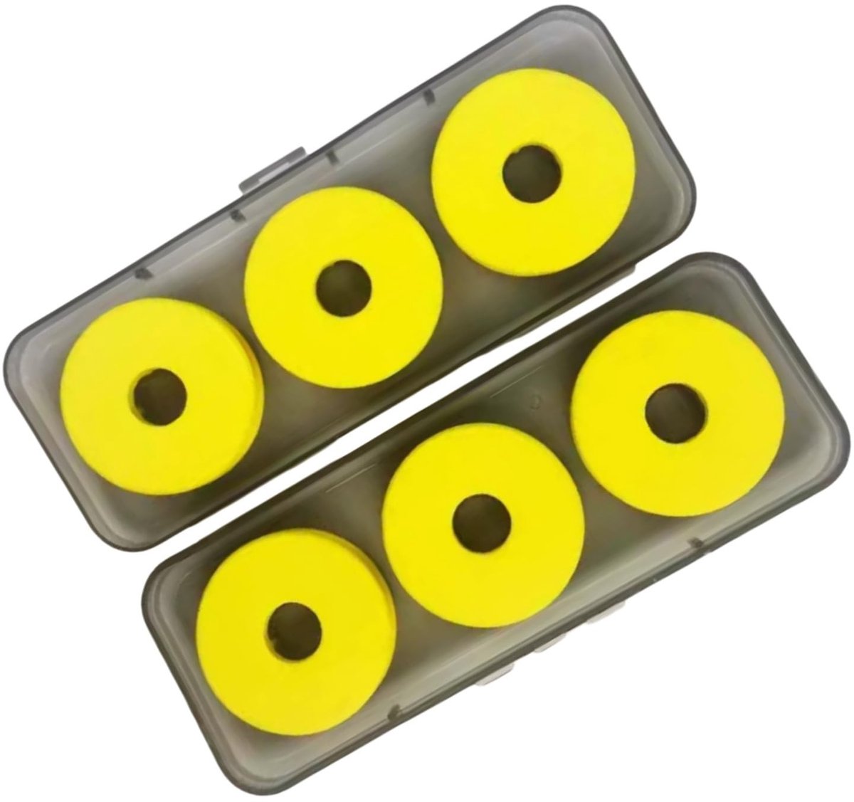 MTTproducts- Vislijn Opslag - 6 Stuks Schuimspoelen - Kunststof Doos - Visschuim Wikkelaar - EVA-schuim - Doorsnede 5,7 cm - Vislijnopslag