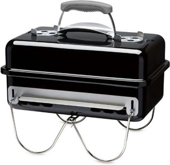 Houtskoolbarbecue - Draagbare Barbecue - Camping Barbecue Met Deksel En Tafelblad - Een Met Porselein Geëmailleerde Schaal - Klein En Licht - Outdoor Oven - Zwart (1131004) — afbeelding 3