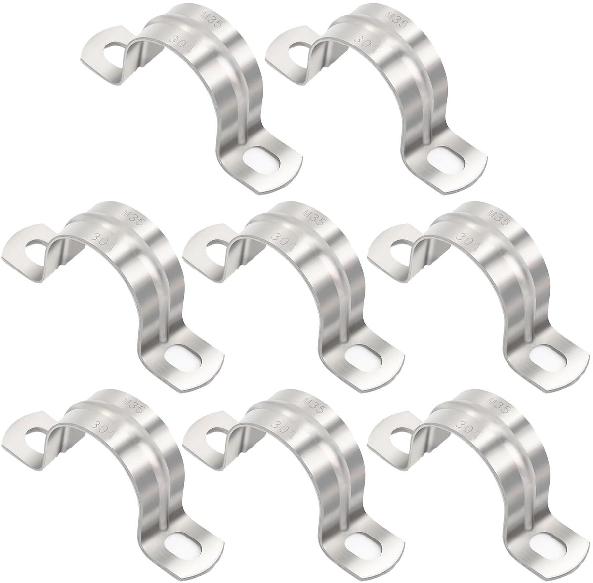 MTTproducts- Slangklemmen Assortiment 8 Stuks - Buisbeugel 35 mm - Slangklemmen RVS - U-vormige Klemmen - Hoogwaardige Bevestiging - Geschikt voor Diverse Buizen - Buisbeugels