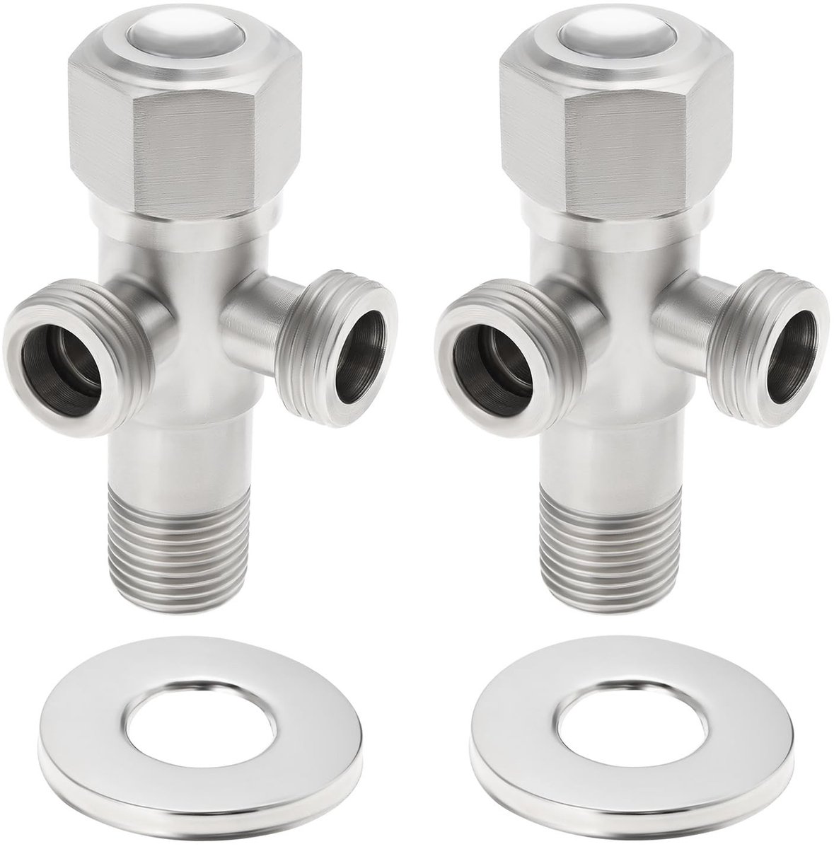 NTH products- Hoekventiel Dubbel 1 in 2 Uitlaten - Roestvrij Staal - Hittebestendig - Corrosiebestendig - Veilig en Duurzaam - Krasbestendig Ontwerp - Waterkraan