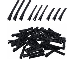 Krokodillenklemmen Set - Haarclips Knutselen - Haar Styling - Klassiek Zwart Design - 45 Stuks - Zwart