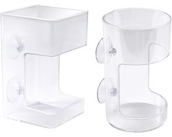 2x Aquarium Voederbak voor Drijvend en Zinkend Voer - Met Zuignap - Ideaal voor Schildpadden en Garnalen