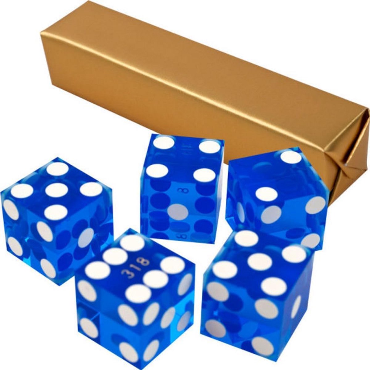 Casino dobbelstenen 19 mm blauw met serienummer, precisie dobbelstenen voor eerlijke spellen