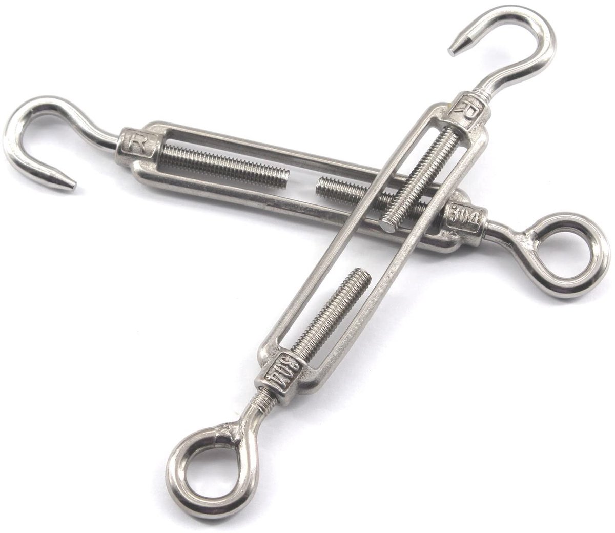 Cosensi- Turnbuckle M8 - 304 Roestvrij Staal - Corrosiebestendig - Spanning - Haak/Oog - Geschikt voor Draadkabel - Spanner