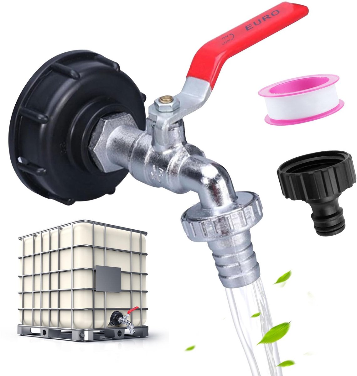 Cosensi - Drain Tap - Tank Adapter - 3/4 Inch Aansluiting - Water Tap Vervangingsonderdeel - Hoogwaardige Kwaliteit - Geschikt voor Tan...