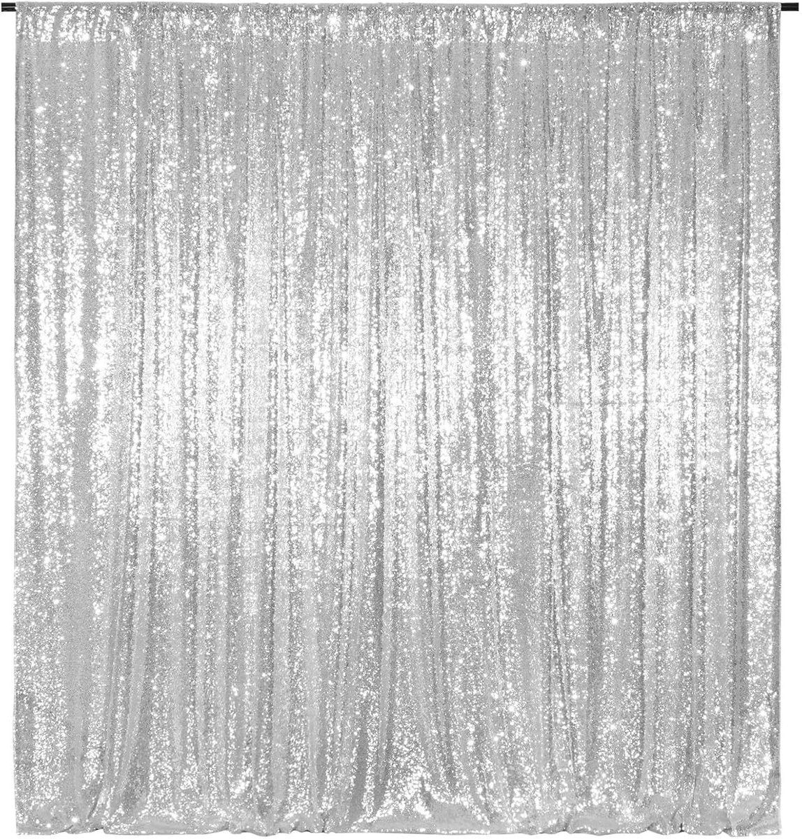 Cosensi- Achtergrond Gordijn 244x244cm - Pailletten - Bruiloft - Party - Decoratie Woonkamer - Glanzend Effect