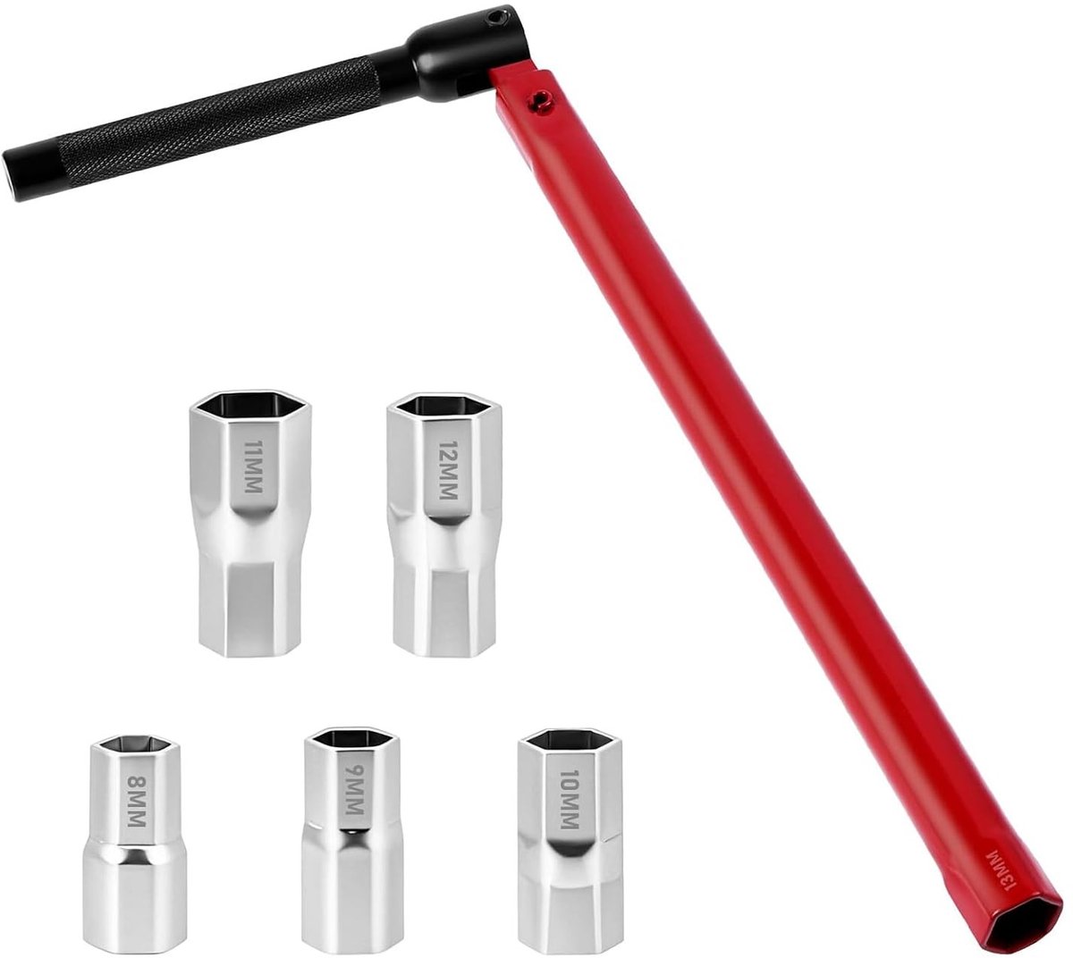 Cosensi- Kraanmoersleutel Set - 6 Stuks - Ergonomisch Ontwerp - Antislip Handvat - Staal - 8-12 mm Afmetingen - Moersleutel