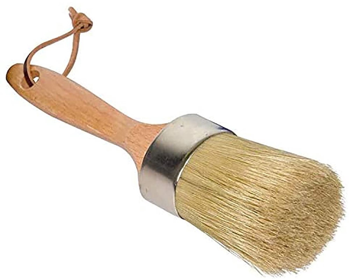 Cosensi- Verfborstel 2-in-1 - Krijt-/wasverfborstel - Handgemaakt - Natuurlijke haren - Ergonomisch handvat - Voor woondecoratie - Schilderborstel