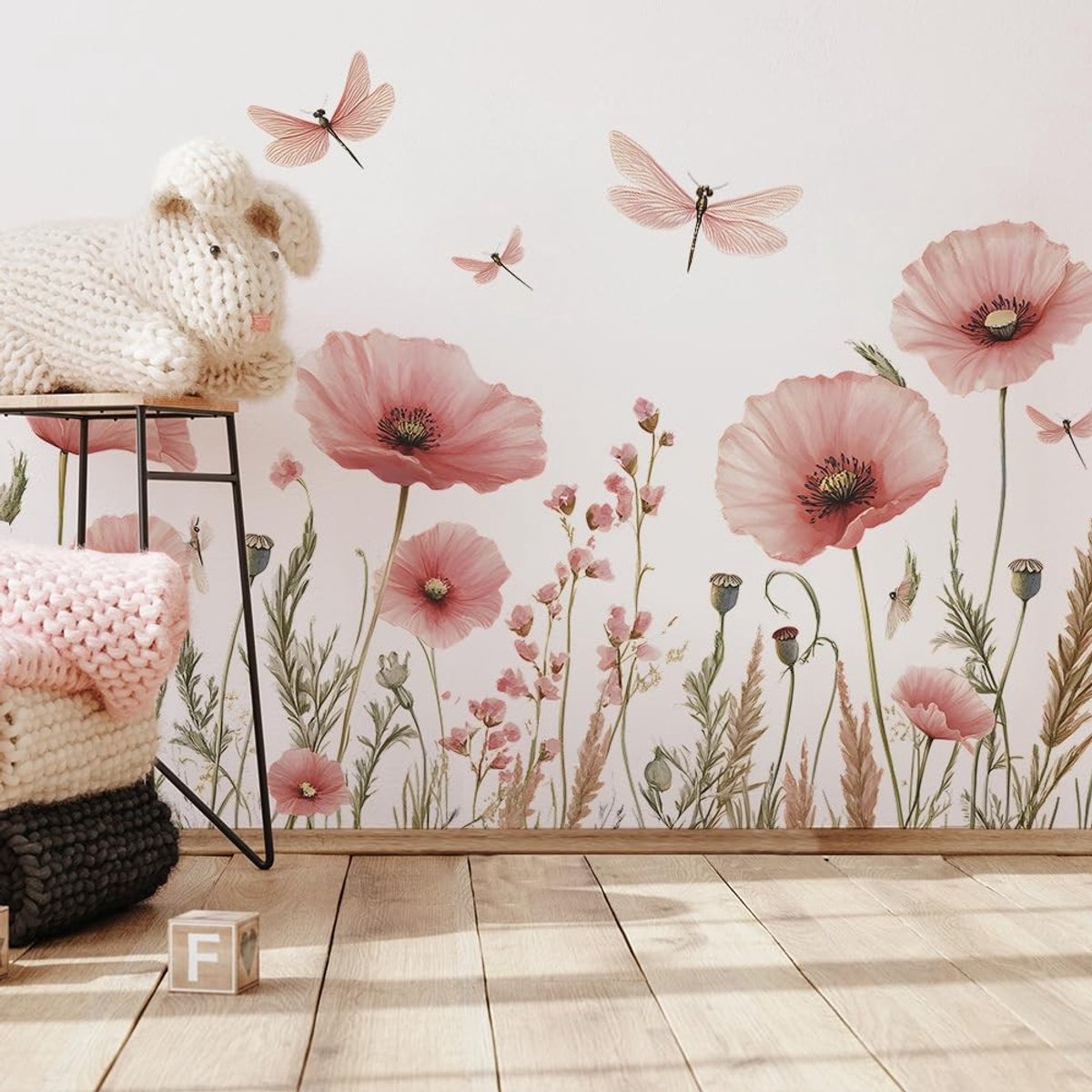 Cosensi- Muurstickers Bloemen - Muurstickers Kinderkamer - Muurstickers Slaapkamer - Muurstickers Woonkamer - Muurstickers Boho - Verwijderbaar en zelfklevend - Muursticker