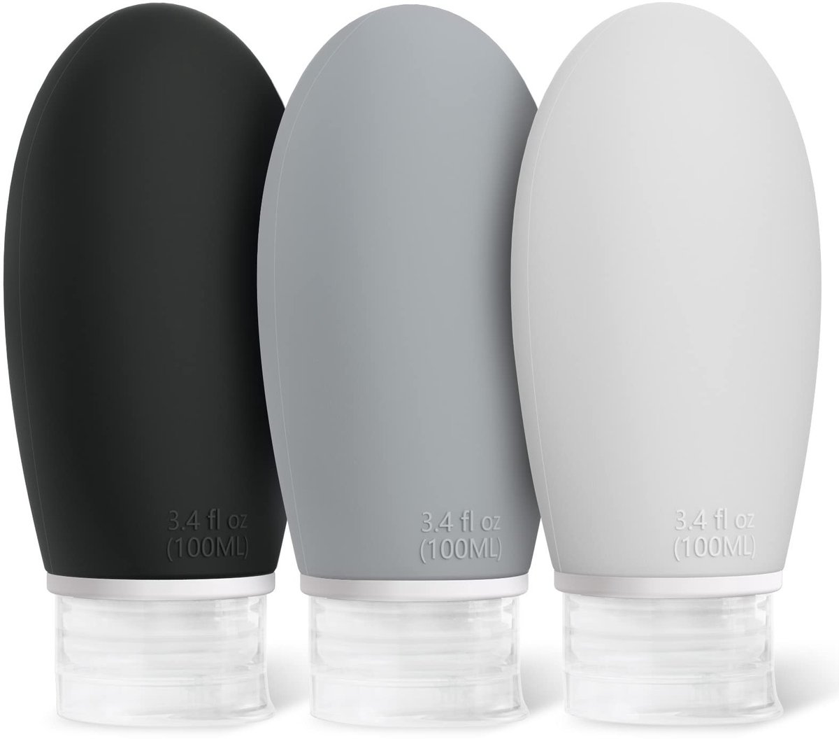 Cosensi- Reisflessen 100 ml - Set van 3 - Lekvrij - Draagbaar - BPA-vrij - TSA-goedgekeurd - Grote opening voor eenvoudig vullen - Reistubes