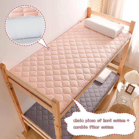 Vloermatras - Opvouwbaar bed - Comfortabel slapen - Traagschuim ondersteuning - 100 x 200 cm - Grijs — afbeelding 3