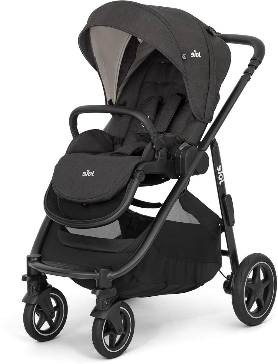 Joie Versatrax kinderwagen, compact opvouwbaar, volledig plat verstelbaar, geschikt voor travel‑system, regenhoes inbegrepen, verstelbare duwbeugel, vanaf de geboorte tot ca. 4 jaar (0‑22 kg), Shale