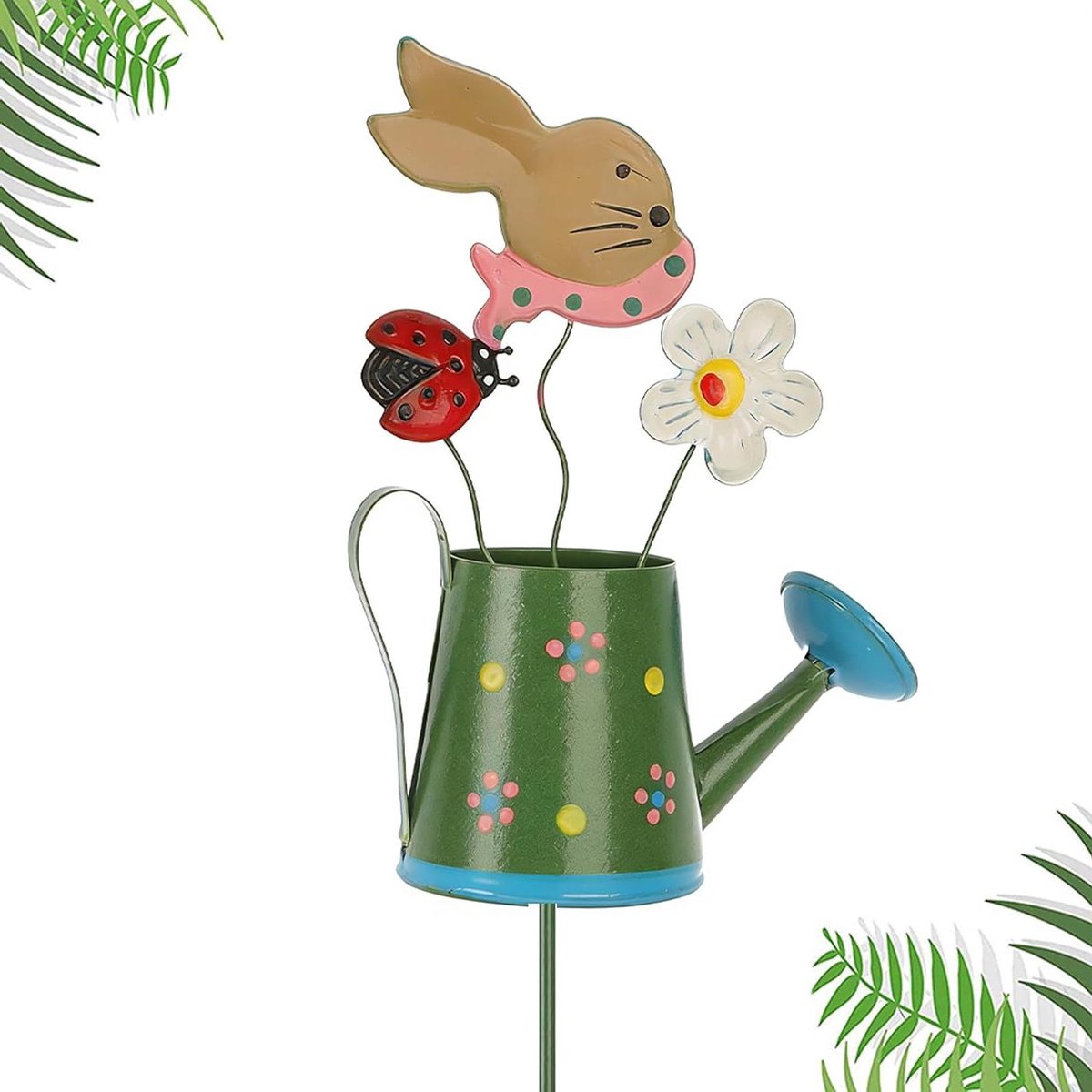 Schattige Tuinstokken - Decoratieve Staven Gazon - Tuin Verfraaien - Konijntje Gieter Motief - 8x33 cm - Meerkleurig