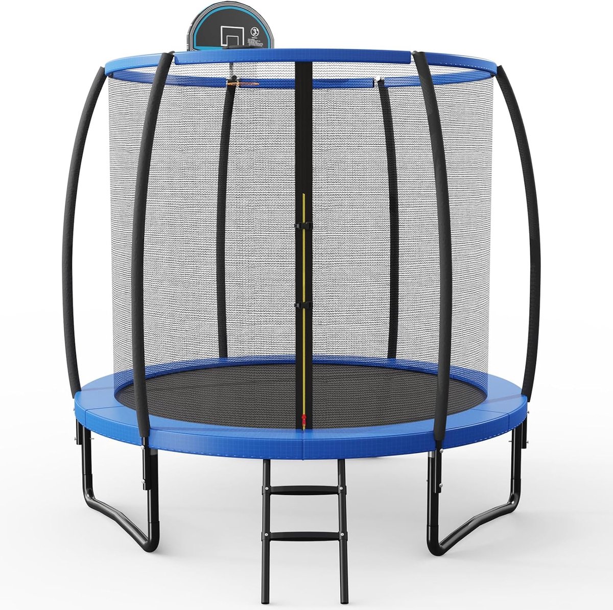 Tuin Trampoline - Springkussen - Buiten Spelen - Met Basketbalmand - 244 cm Diameter - Blauw Zwart