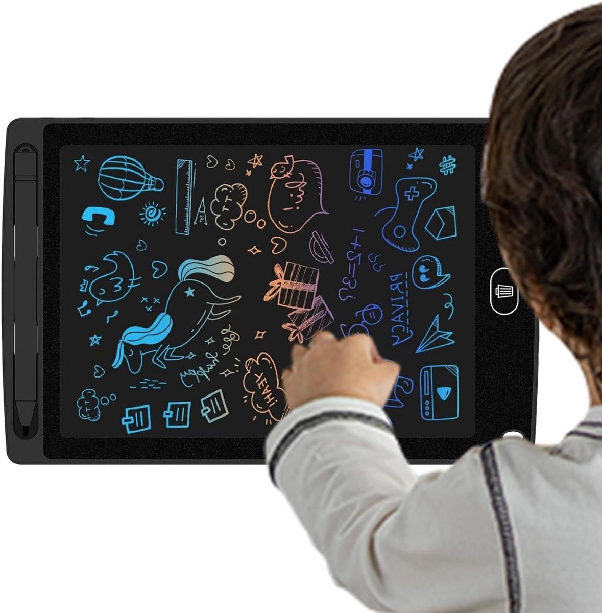 Tekentablet Kinderen - Schrijftablet LCD - Creatief Tekenen - Drukgevoelig Scherm - 85 Inch - Zwart