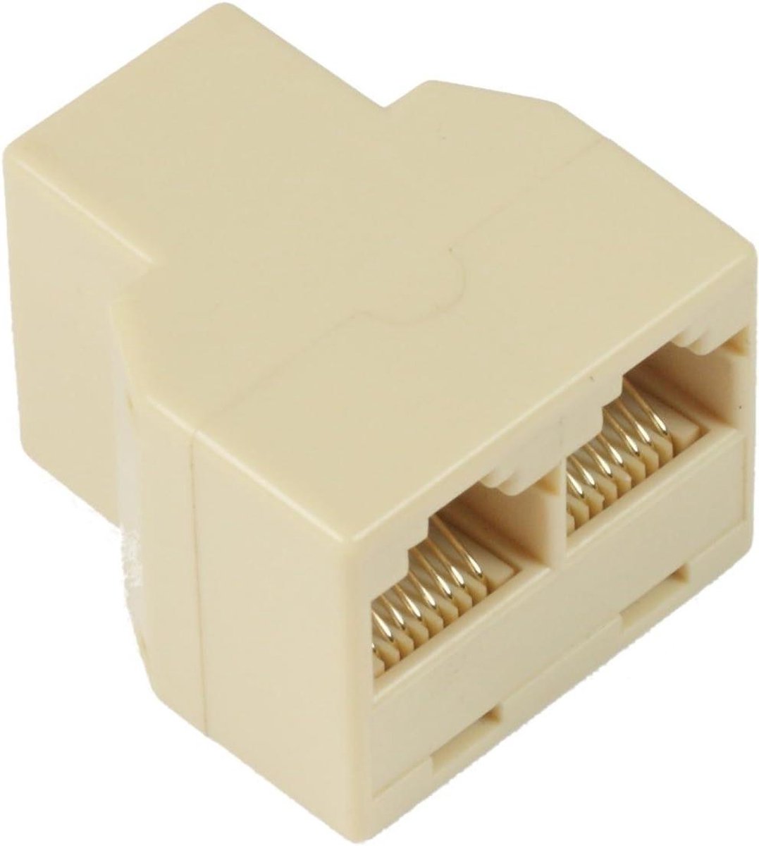 Netwerk Splitter - Y-Adapter - Netwerk Uitbreiden - Twee Poorten - RJ45 - Beige