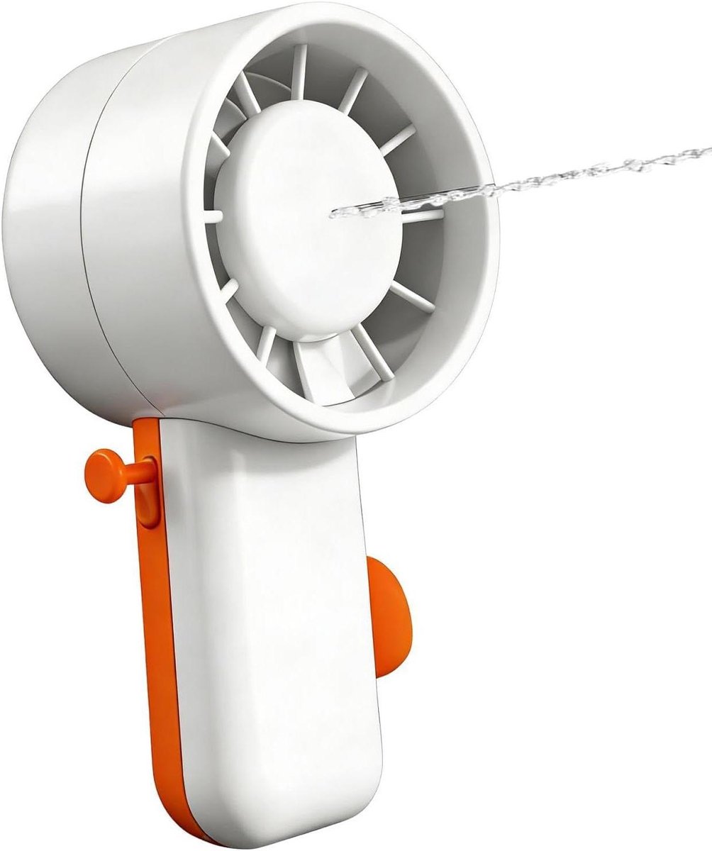 Waterspuit Kinderen - Waterpistool Speelgoed - Buiten Spelen - Met Ventilatorfunctie - 15 x 8 x 5 cm - Oranje