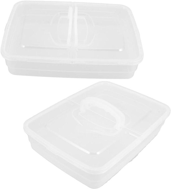Bakjes Voor Pizzadeeg - Deegbakken Rijsbak - Deeg Laten Rijzen - Met Deksel En Handvat - 36x26x7.5CM - Transparant