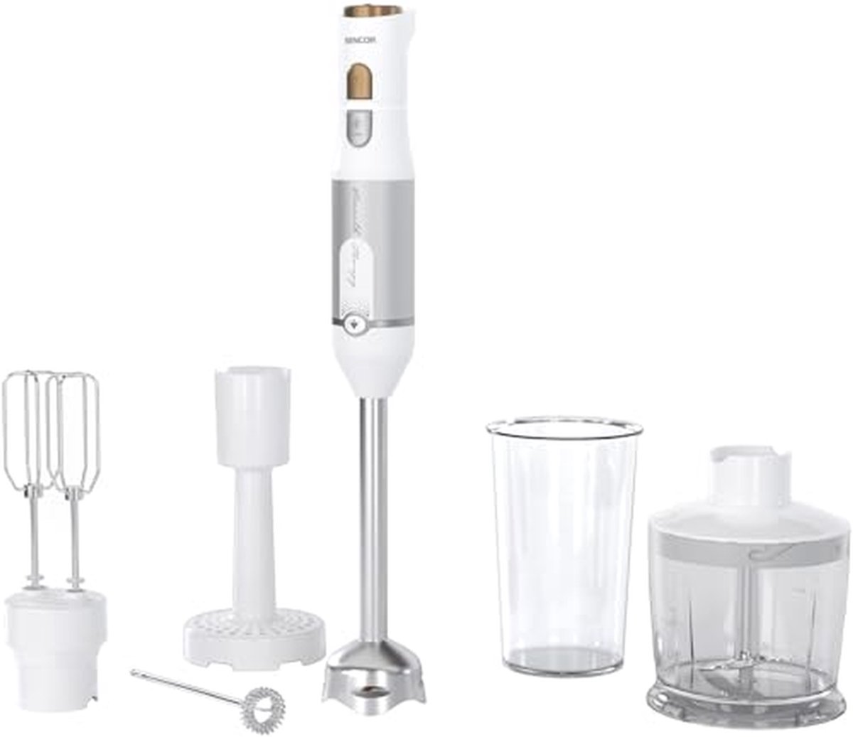6-in-1 Staafmixer met Titanium QuadBlade Technologie en Roestvrijstalen Accessoires
