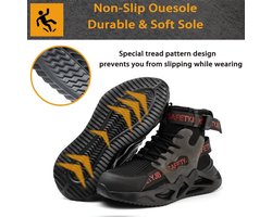 Nasogetch Safety Shoes Men Women Steel Toe Work Shoes Safety Boot Lightweight Non-slip Shoes Warehouse Work Boot