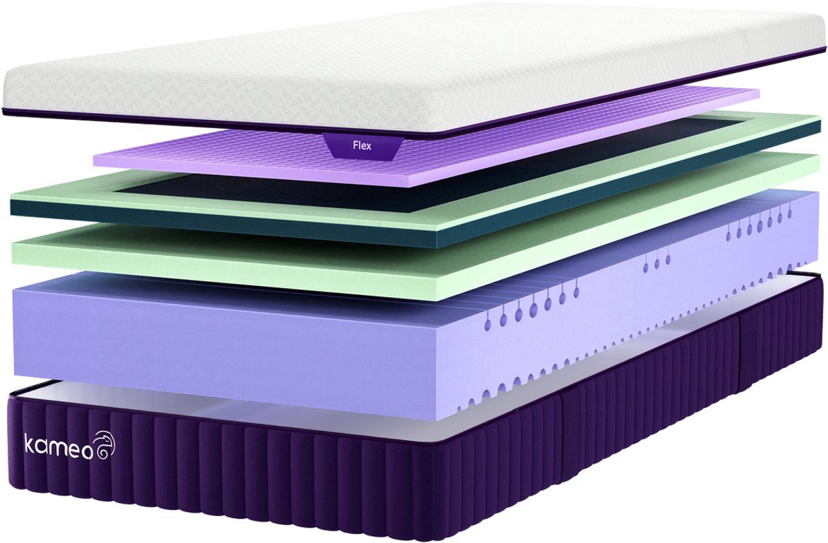 Kameo Flex Matras 80x210 - Koel Hybride Koudschuim + Traagschuim Matras - 6-in-1 Comfort & 7 Zones - Eenpersoons - 100 Nachten Proefslapen