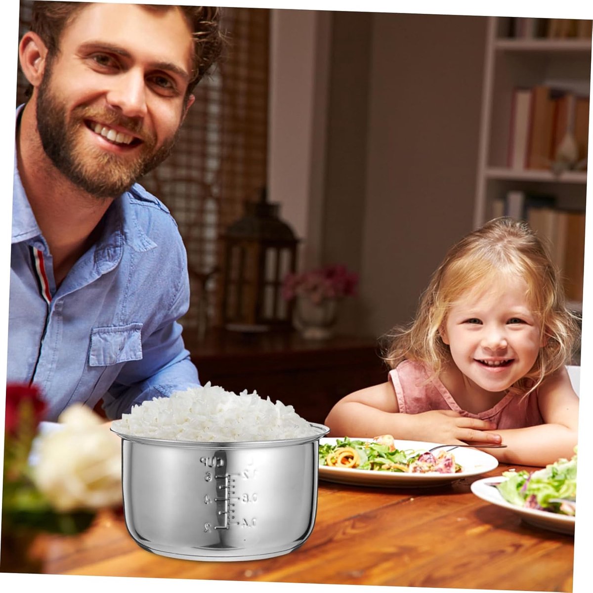 Rice cooker liner inner pan for rice cooker electric rice cooker inner pan electric hob replacement inner bowl stainless steel rice cooker liner Stainless Steel Silver thumbnail 4